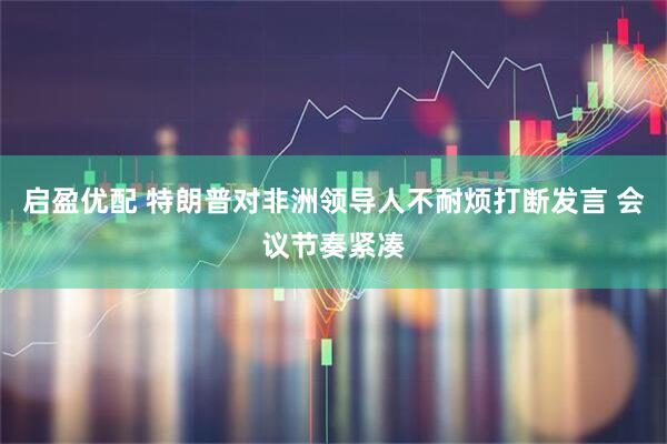 启盈优配 特朗普对非洲领导人不耐烦打断发言 会议节奏紧凑
